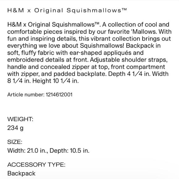 BLACK FRIDAY SALE Squishmallows H & M Excl. Joelle, Aqua Blue Bigfoot 2-Pc Set - Picture 5 of 14